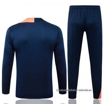 Chandal de Sudadera del Barcelona 2025-2026 Azul Naranja