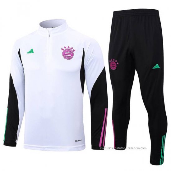 Chandal de Sudadera del Bayern Munich 2023-2024 Blanco - Haga un click en la imagen para cerrar