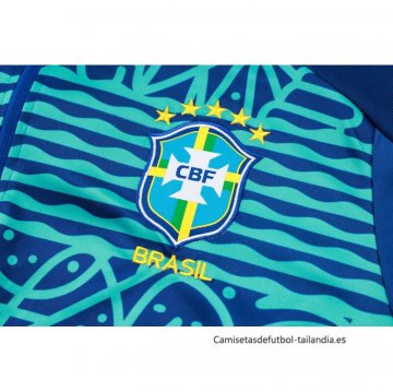 Chandal de Sudadera del Brasil 2024-2025 Azul y Verde