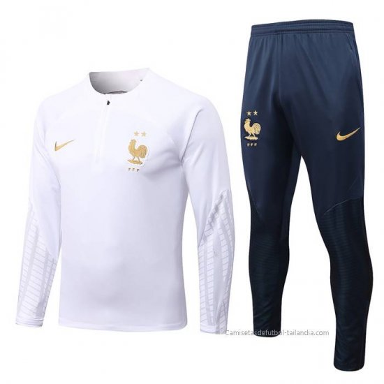Chandal de Sudadera del Francia Nino 2022-2023 Blanco - Haga un click en la imagen para cerrar