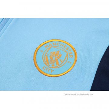 Chandal de Sudadera del Manchester City 2023-2024 Azul Claro