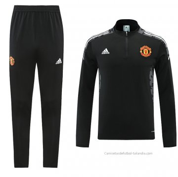 Chandal de Sudadera del Manchester United 2021-2022 Negro Chandal de Sudadera del Manchester United 2021-2022 Negro