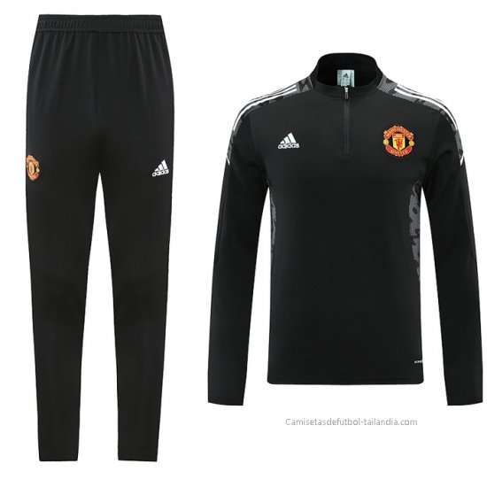 Chandal de Sudadera del Manchester United 2021-2022 Negro - Haga un click en la imagen para cerrar
