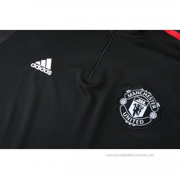 Chandal de Sudadera del Manchester United 2021-2022 Negro