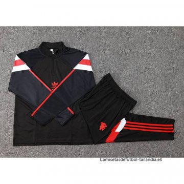 Chandal de Sudadera del Manchester United Nino 2024-2025 Negro