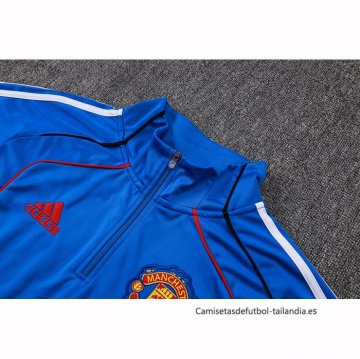 Chandal de Sudadera del Manchester United Nino 2025-2026 Azul