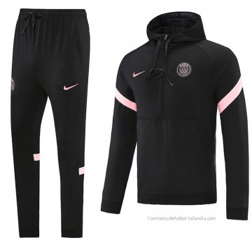 Chandal de Sudadera del Paris Saint-Germain 2021-2022 Negro y Rosa