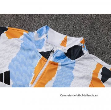 Chandal de Sudadera del Real Madrid 2024-2025 Blanco y Amarillo