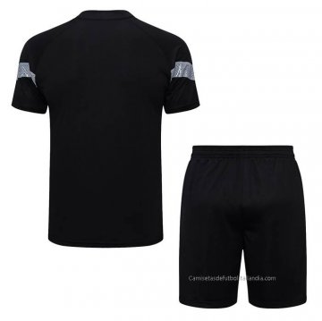 Chandal del AC Milan Manga Corta 2022-2023 Negro - Pantalon Corto