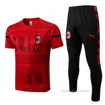 Chandal del AC Milan Manga Corta 2022-2023 Rojo Chandal del AC Milan Manga Corta 2022-2023 Rojo
