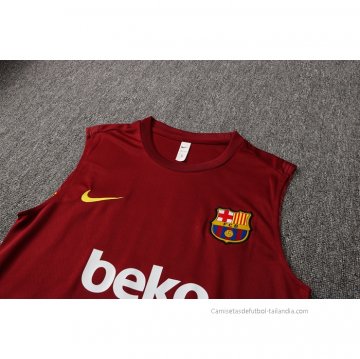 Chandal del Barcelona Sin Mangas 2021-2022 Rojo