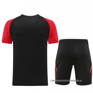 Chandal del Belgica Manga Corta 2024-2025 Negro - Pantalon Corto