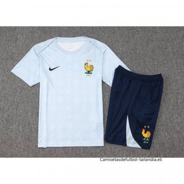 Chandal del Francia Manga Corta 2024-2025 Azul Claro - Pantalon Corto