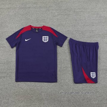 Chandal del Inglaterra Manga Corta 2024-2025 Purpura - Pantalon Corto