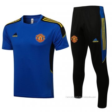 Chandal del Manchester United Manga Corta 2021-2022 Azul Chandal del Manchester United Manga Corta 2021-2022 Azul