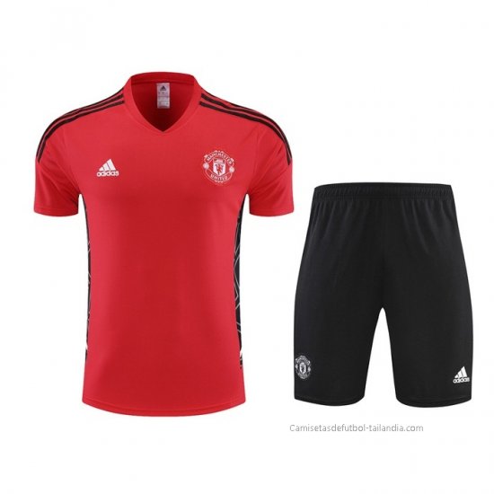 Chandal del Manchester United Manga Corta 2022-2023 Rojo - Pantalon Corto - Haga un click en la imagen para cerrar