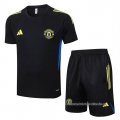 Chandal del Manchester United Manga Corta 2025-2026 Negro - Pantalon Corto