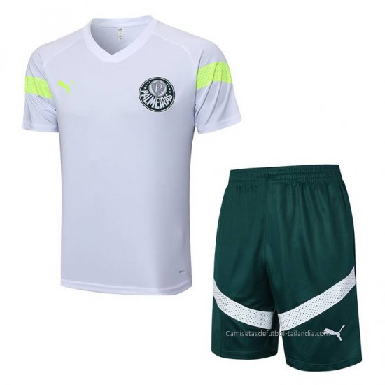 Chandal del Palmeiras Manga Corta 2023-2024 Blanco - Pantalon Corto - Haga un click en la imagen para cerrar