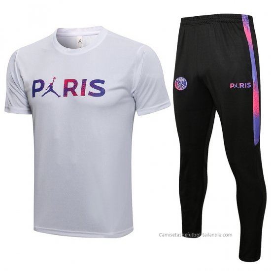 Chandal del Paris Saint-Germain Jordan Manga Corta 2021-2022 Blanco - Haga un click en la imagen para cerrar