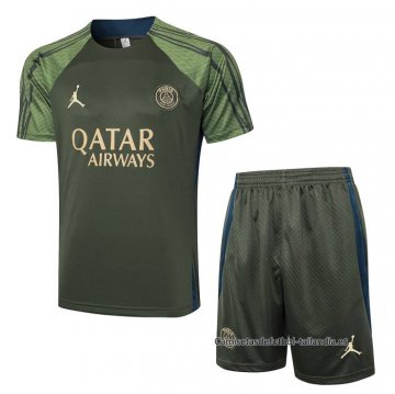 Chandal del Paris Saint-Germain Jordan Manga Corta 2024-2025 Verde - Pantalon Corto Chandal del Paris Saint-Germain Jordan Manga Corta 2024-2025 Verde - Pantalon Corto