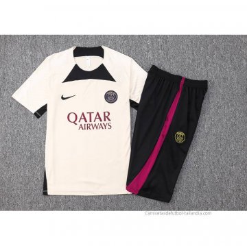 Chandal del Paris Saint-Germain Manga Corta 2023-2024 Albaricoque - Pantalon Corto