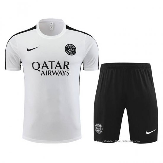 Chandal del Paris Saint-Germain Manga Corta 2023-2024 Blanco - Pantalon Corto - Haga un click en la imagen para cerrar