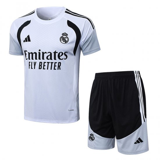 Chandal del Real Madrid Manga Corta 2025-2026 Blanco - Pantalon Corto - Haga un click en la imagen para cerrar