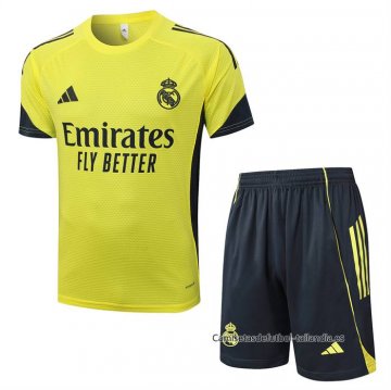 Chandal del Real Madrid Manga Corta 2025-2026 Amarillo - Pantalon Corto Chandal del Real Madrid Manga Corta 2025-2026 Amarillo - Pantalon Corto