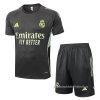 Chandal del Real Madrid Manga Corta 2025-2026 Gris Verde - Pantalon Corto Chandal del Real Madrid Manga Corta 2025-2026 Gris Verde - Pantalon Corto