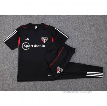Chandal del Sao Paulo Manga Corta 2023-2024 Negro