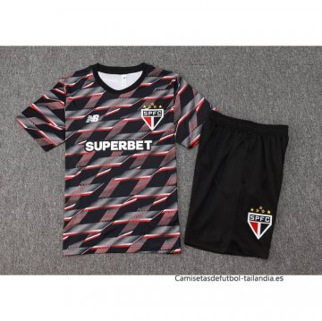 Chandal del Sao Paulo Manga Corta 2024-2025 Negro - Pantalon Corto