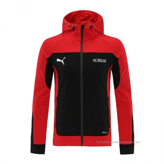 Chaqueta con Capucha del AC Milan 2021 Rojo - Haga un click en la imagen para cerrar