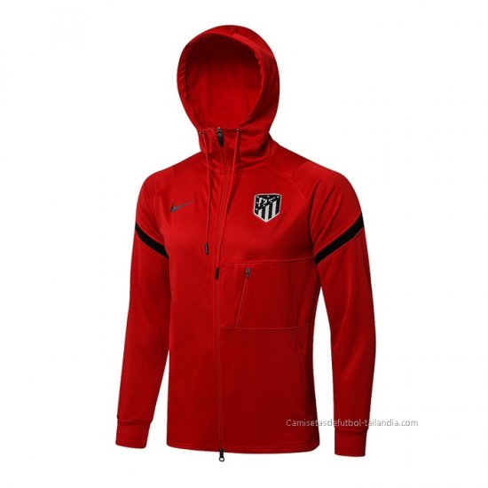 Chaqueta con Capucha del Atletico Madrid 2021-2022 Rojo - Haga un click en la imagen para cerrar