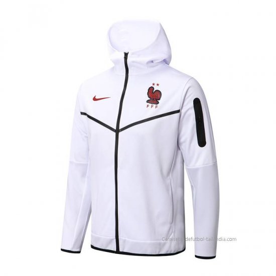 Chaqueta con Capucha del Francia 2022-2023 Blanco - Haga un click en la imagen para cerrar