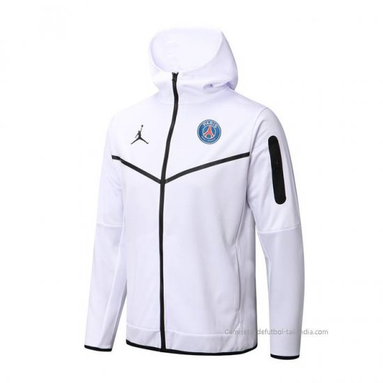 Chaqueta con Capucha del Paris Saint-Germain 2022-2023 Blanco - Haga un click en la imagen para cerrar