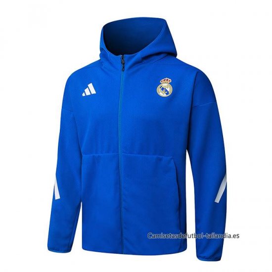 Chaqueta con Capucha del Real Madrid 2025-2026 Azul - Haga un click en la imagen para cerrar