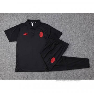 Conjunto Polo del AC Milan 2023-2024 Negro