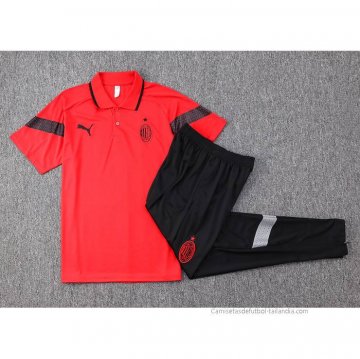 Conjunto Polo del AC Milan 2023-2024 Rojo