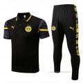 Conjunto Polo del Borussia Dortmund 2022-2023 Negro y Amarillo