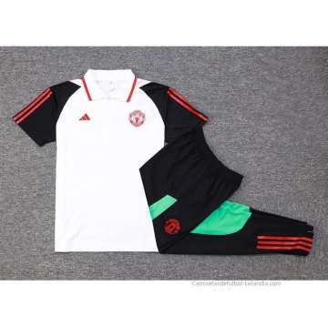 Conjunto Polo del Manchester United 2023-2024 Blanco