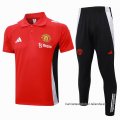 Conjunto Polo del Manchester United 2024-2025 Rojo