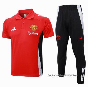 Conjunto Polo del Manchester United 2024-2025 Rojo Conjunto Polo del Manchester United 2024-2025 Rojo