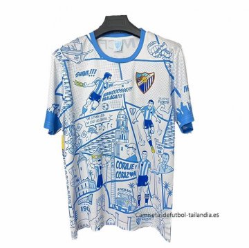 Tailandia Camiseta Malaga Special 2025-2026 Blanco Azul Tailandia Camiseta Malaga Special 2025-2026 Blanco Azul