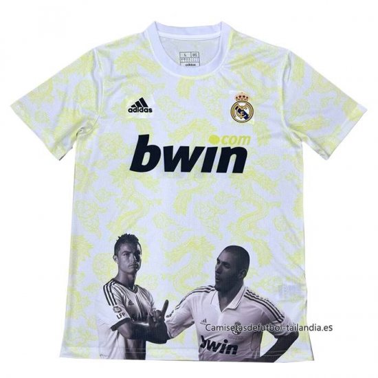 Tailandia Camiseta Real Madrid Special 2025-2026 Blanco Amarillo - Haga un click en la imagen para cerrar