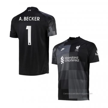 Camiseta Liverpool Portero Jugador A.Becker 2021-2022 Negro Camiseta Liverpool Portero Jugador A.Becker 2021-2022 Negro