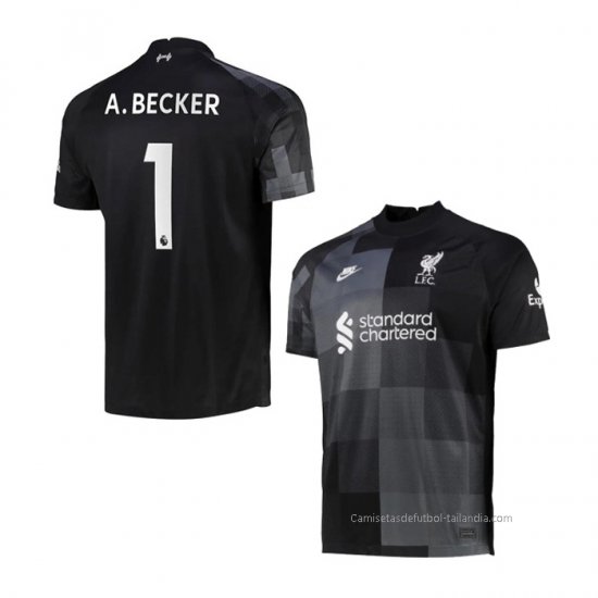 Camiseta Liverpool Portero Jugador A.Becker 2021-2022 Negro - Haga un click en la imagen para cerrar