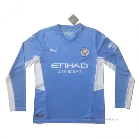 1ª Camiseta Manchester City Manga Larga 2021-2022 - Haga un click en la imagen para cerrar