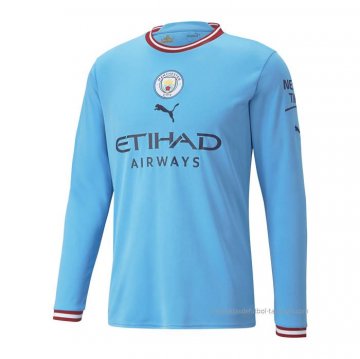 1ª Camiseta Manchester City Manga Larga 2022-2023 1ª Camiseta Manchester City Manga Larga 2022-2023