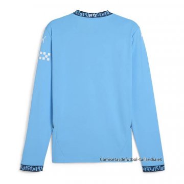 1ª Camiseta Manchester City Manga Larga Nino 2024-2025