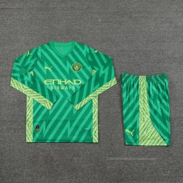 Camiseta Manchester City Portero Manga Larga 2023-2024 Verde
